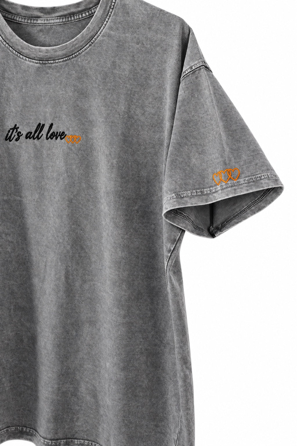 it’s all love… tee - Washed Grey — chest and sleeve
