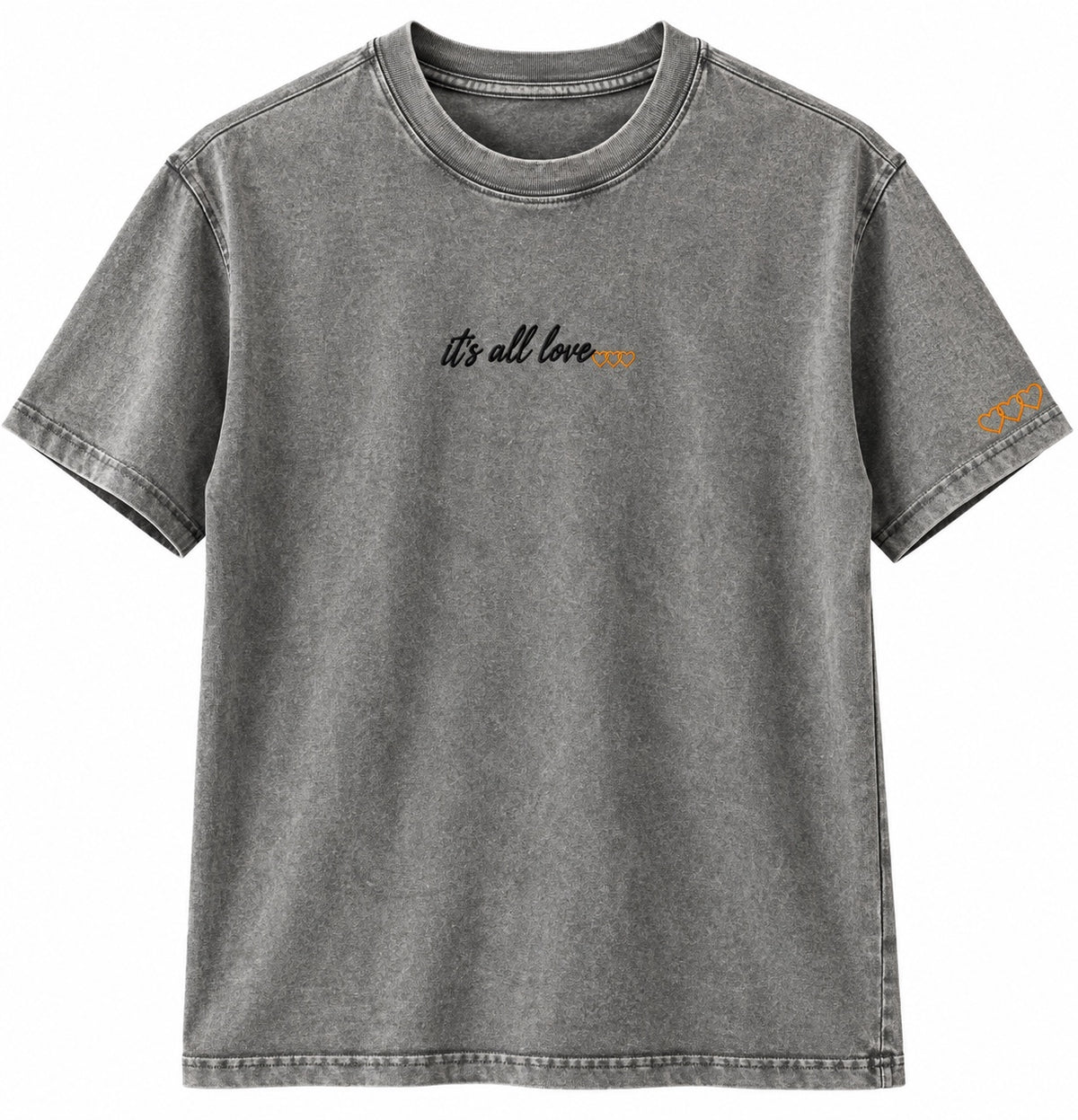 it’s all love… tee - Washed Grey — front