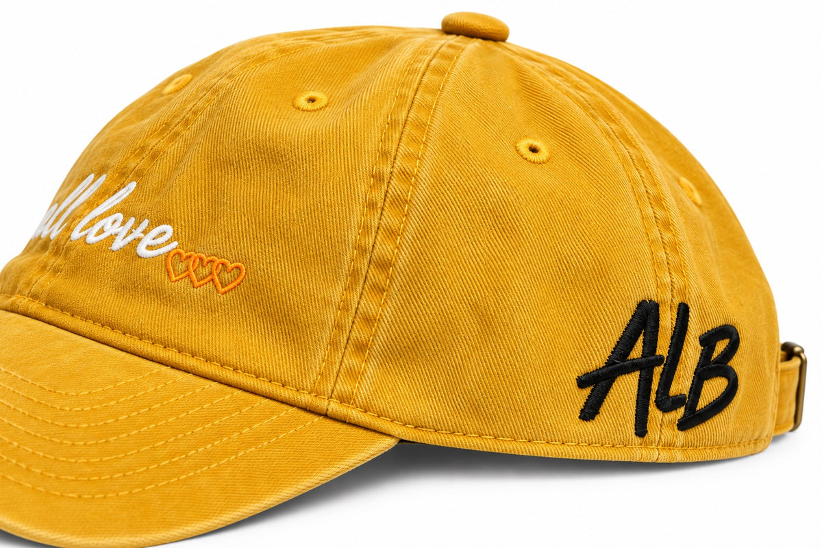 it’s all love… dad hat - Washed Mustard — side